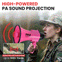 Pyle - PMP34PK , Sound and Recording , Megaphones - Bullhorns , Compact & Portable Megaphone Speaker with Siren Alarm Mode & Adjustable Volume, Battery Operated